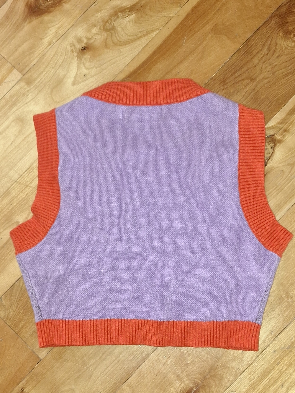Urban Outfitters Randi Cropped Strawberry Sweater Vest Purple & Red  Clowncore S - Picture 7 of 8